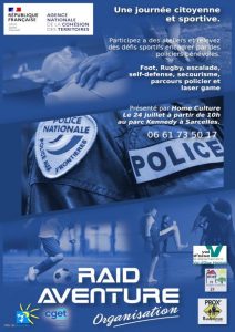 affiche du raid aventure du 24 juillet à Sarcelles
